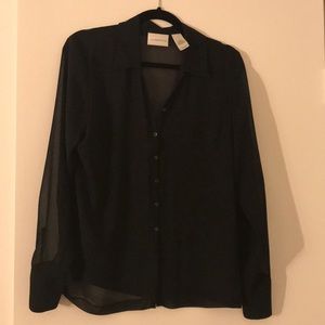Liz Claiborne Black Sheer Top